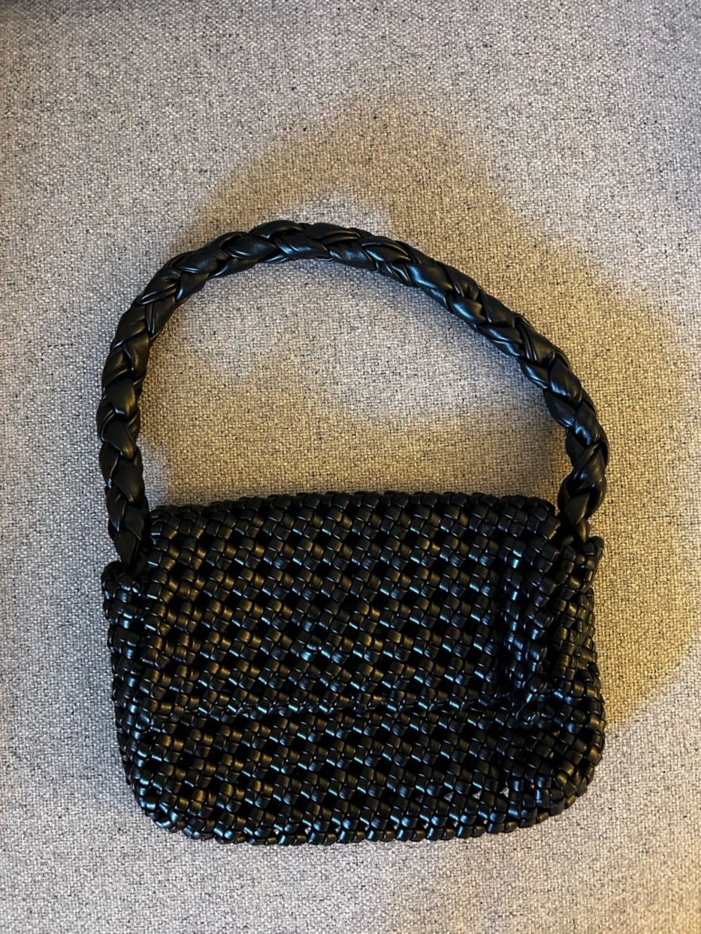 Black Woven Mini Shoulder Bag - Picture 2 of 5